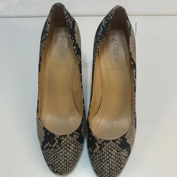 J.Crew Black White Gray 57046 / Mona Printed Pumps made in Italy women’s 10 - Picture 2 of 12